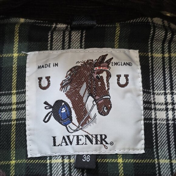 VTG Lavenir Wax Chore Coat Men 36 Military Green LS Lined Cotton Equestrian Hood - Picture 4 of 16